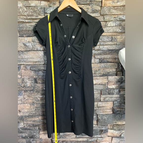 Carole Little Black Sheath Midi Dress with Notched Collar - Picture 8 of 12